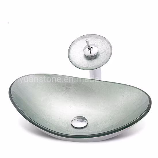 Clear Transparent Tempered Glass Vessel Bathroom Sinks