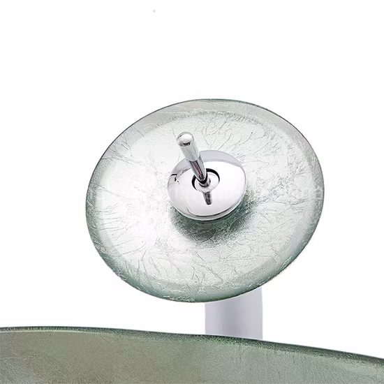 Clear Transparent Tempered Glass Vessel Bathroom Sinks
